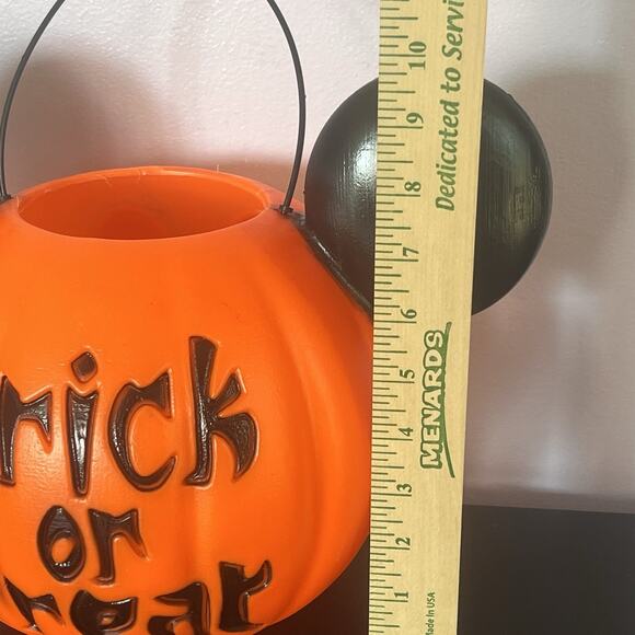 Disney MICKEY MOUSE HALLOWEEN PUMPKIN Blow Mold Trick or Treat Candy Bucket Pail - Picture 6 of 8